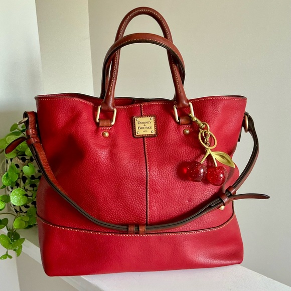 Dooney & Bourke Handbags - Dooney & Bourke Large Chelsea Cherry Red Leather Tote
